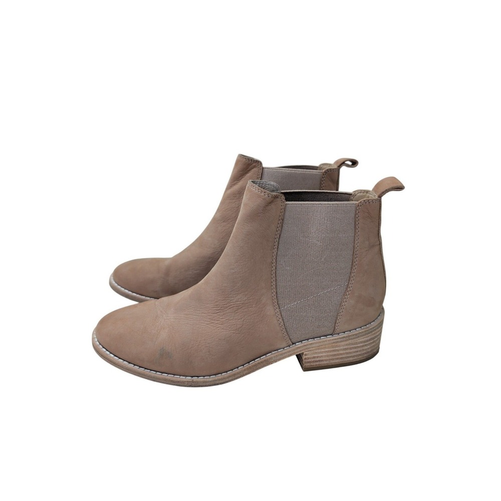 Eileen Fisher Blink Tumbled Nubuck Bootie Ankle Boot  Womens 9 Beige Pull On